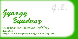 gyorgy bundusz business card